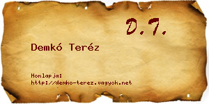 Demkó Teréz névjegykártya